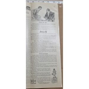 Vintage 1917 Jell-O Print Ad Happy Mr Man Genesee Pure Food Co Kitchen Wall Art